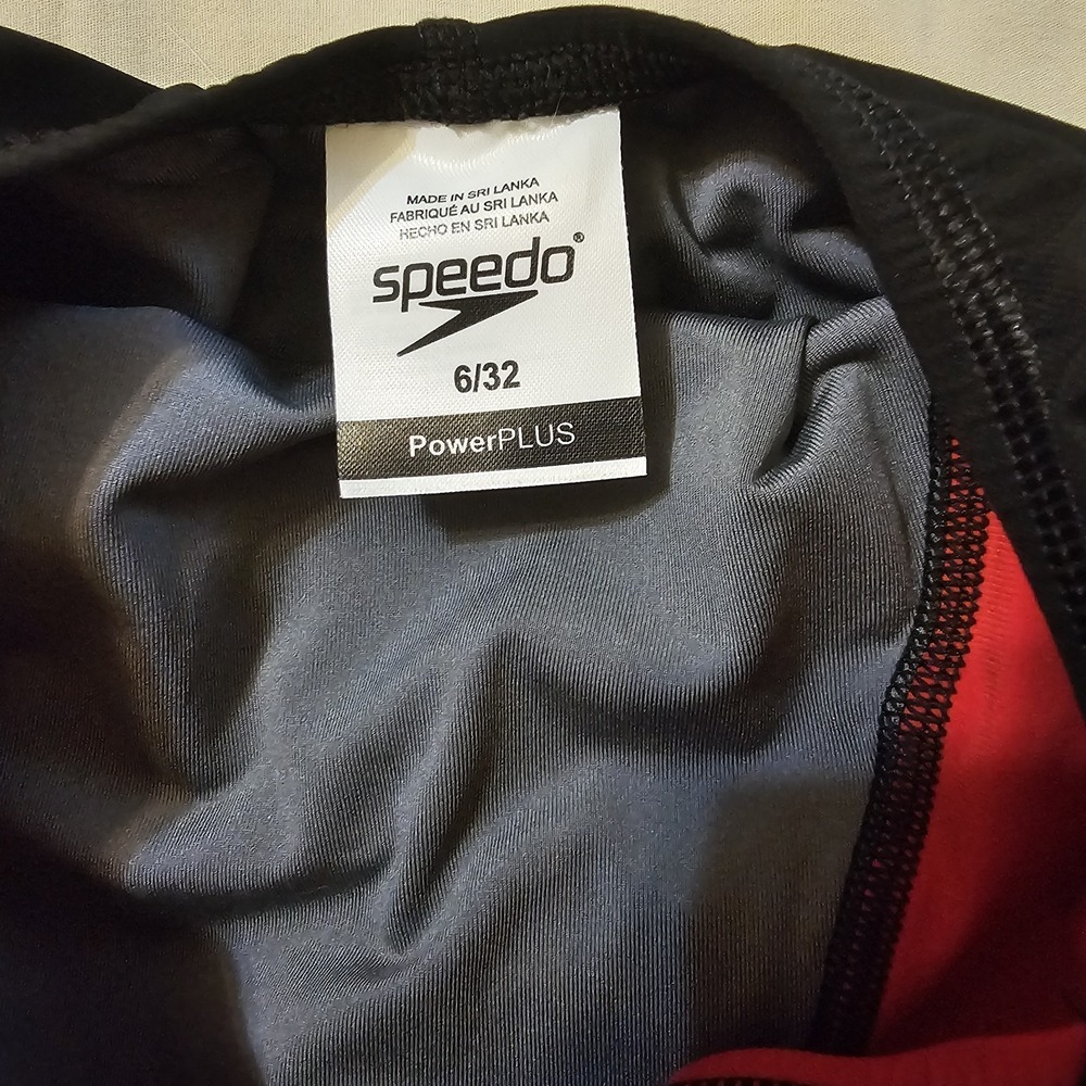 Speedo Women's Powerplus Solid Kneeskin Swimsuit Swimsuit Competitive EUC 6/32 - Picture 3 of 4